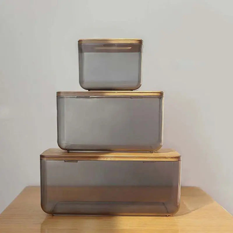 Bambus hölzerne Abdeckung Plastik Tissue Box Papierhalter Dispenser Home Storage Case
